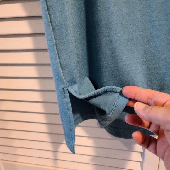 Cream Lace Edged on a Teal Tank Top- NWOT.  Large. - Picture 5 of 6